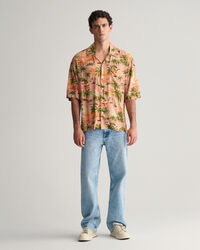Camisa de manga curta Hawaiian Print relaxed fit