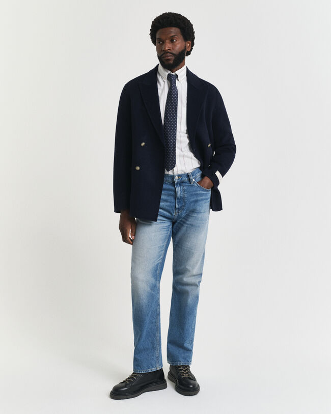 Camisa Oxford clássica às riscas regular fit