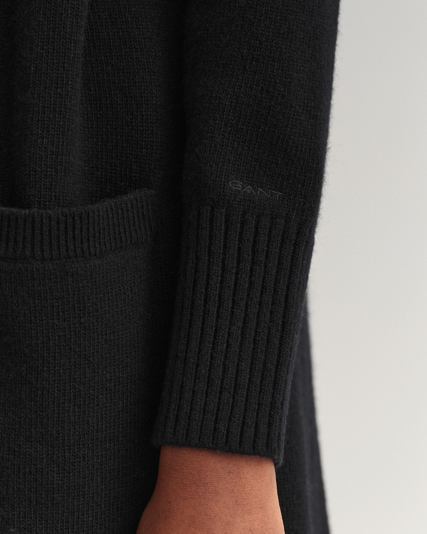 Casaco de malha comprido em lã