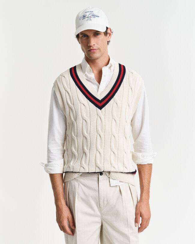 Colete em malha entrançada