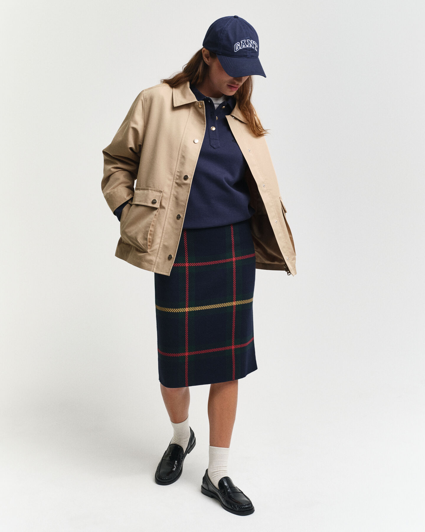 Saia com padrão de xadrez