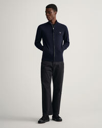 Casaco com fecho em lã extrafina