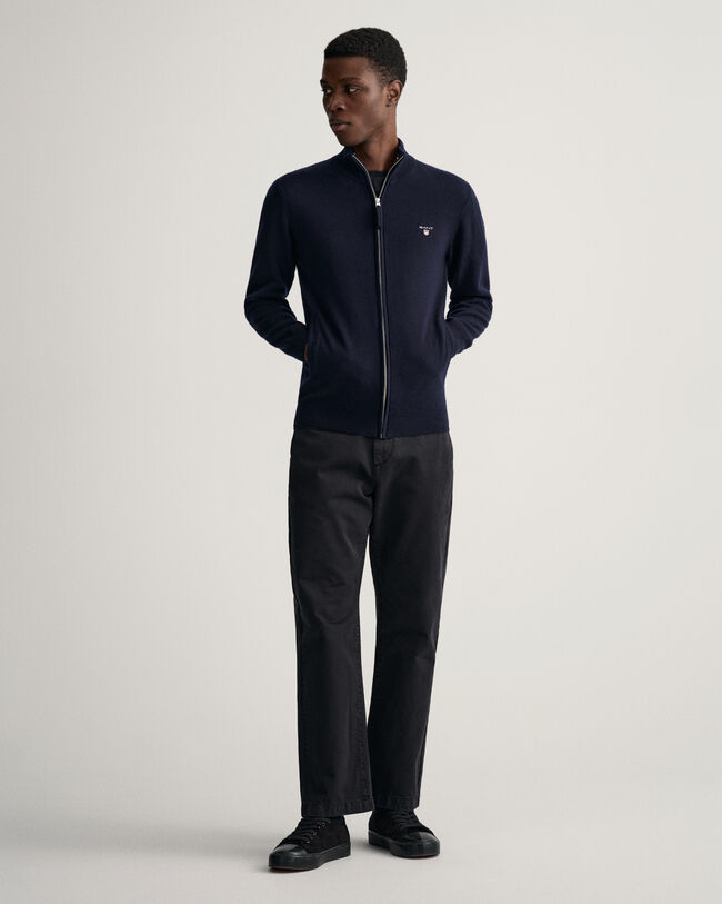 Casaco com fecho em lã extrafina