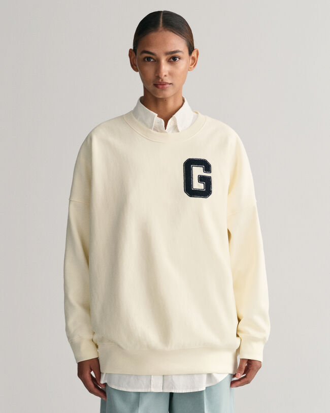 Sweatshirt com decote redondo G oversized