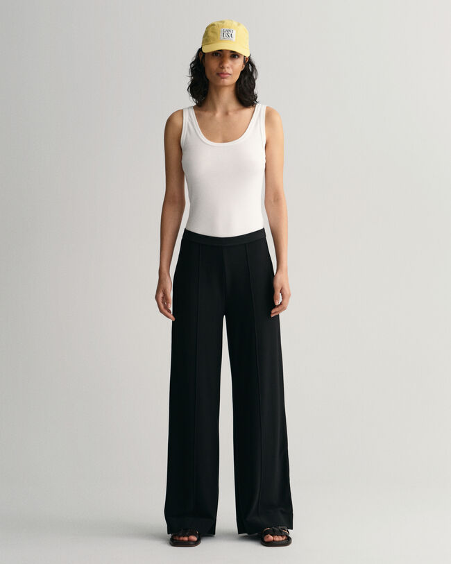 Cal&ccedil;as em jersey com perna larga