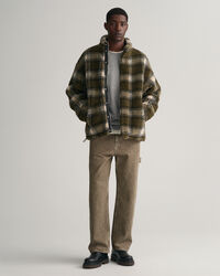 Polar com fecho de correr axadrezado