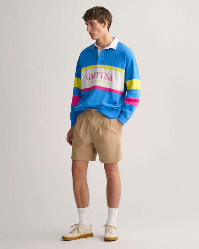 Calções com pregas relaxed fit