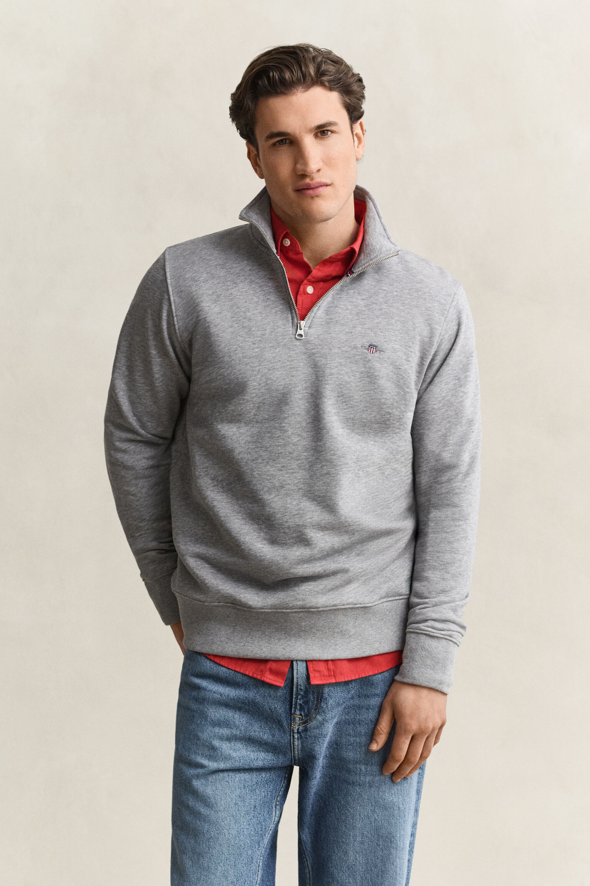 Sweatshirt com meio fecho Shield