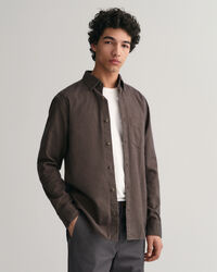 Camisa de flanela com padrão espinha de peixe regular fit