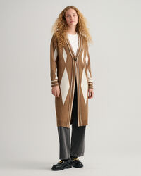 Casaco de malha comprido Argyle