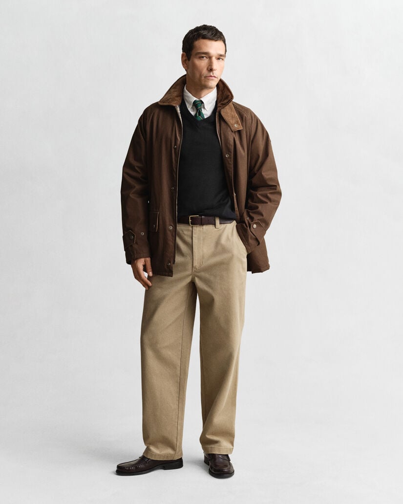 Pulover com decote em V em algodão clássico