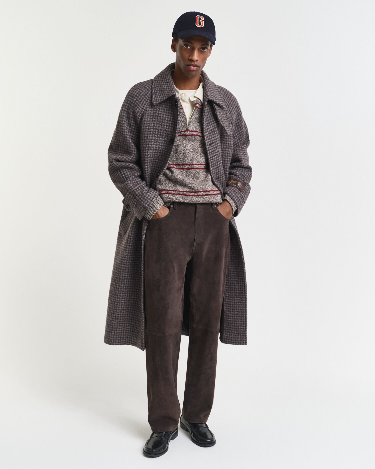 Calças de ganga em camurça straight fit