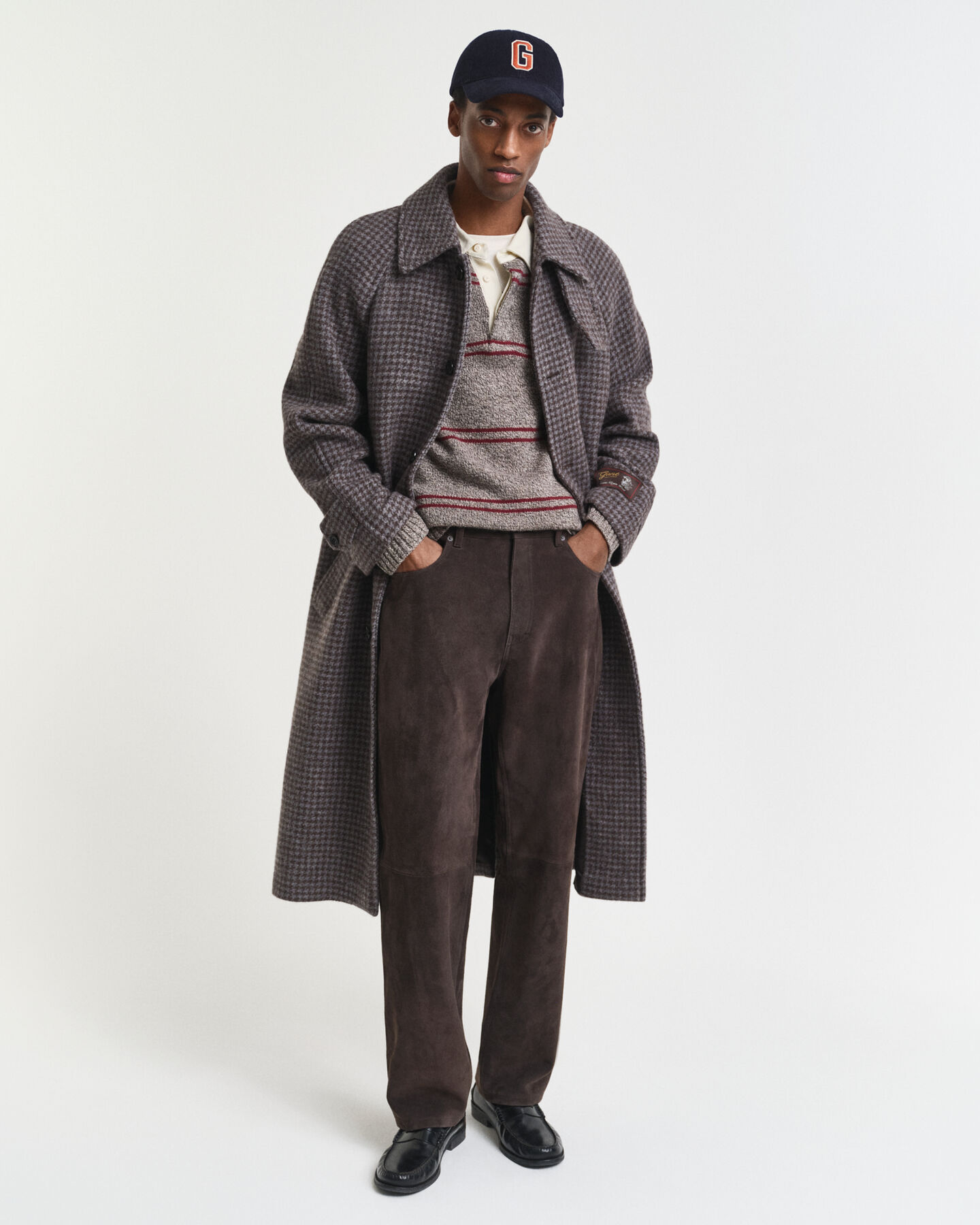 Calças de ganga em camurça straight fit