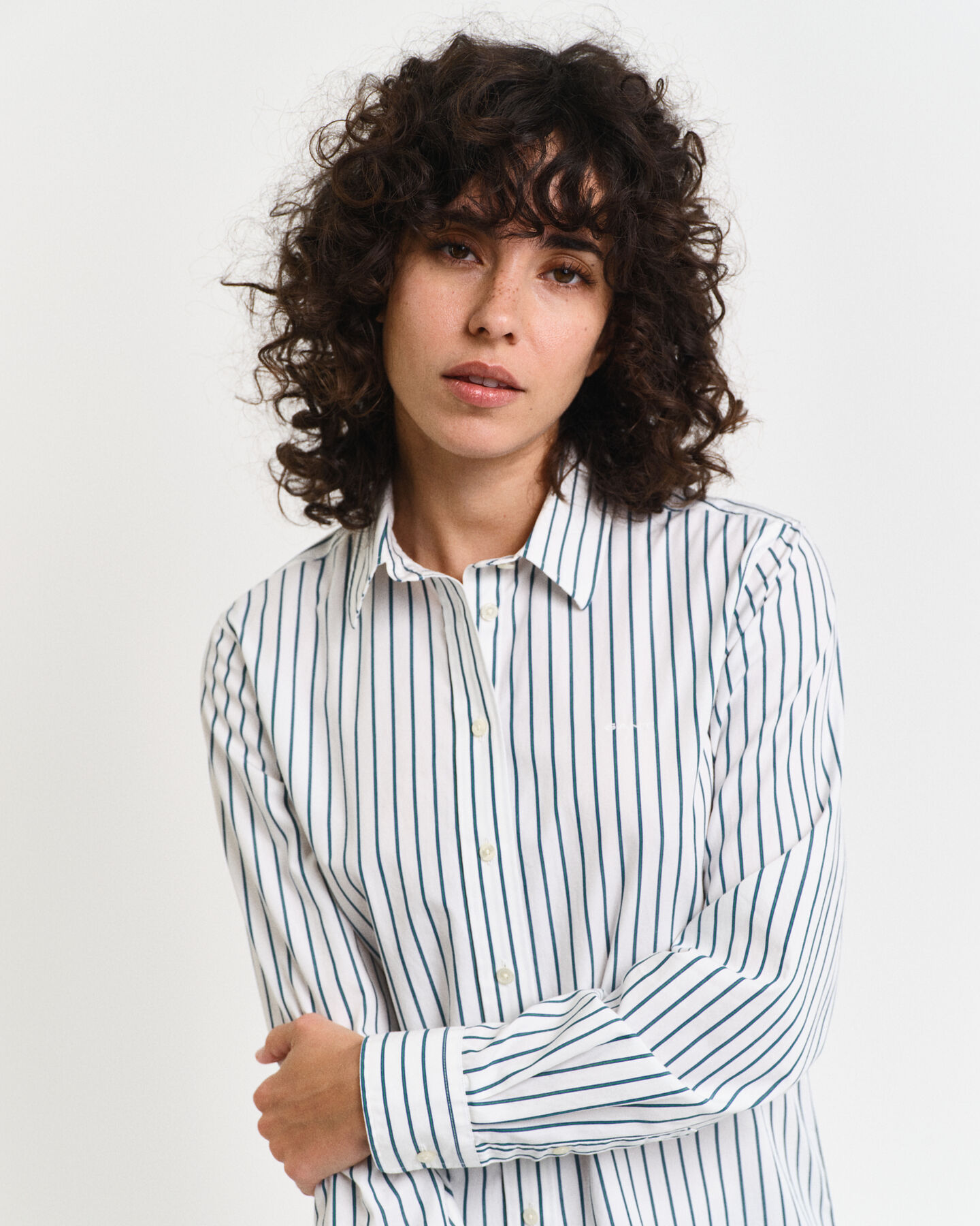 Camisa em popelina às riscas Classic regular fit