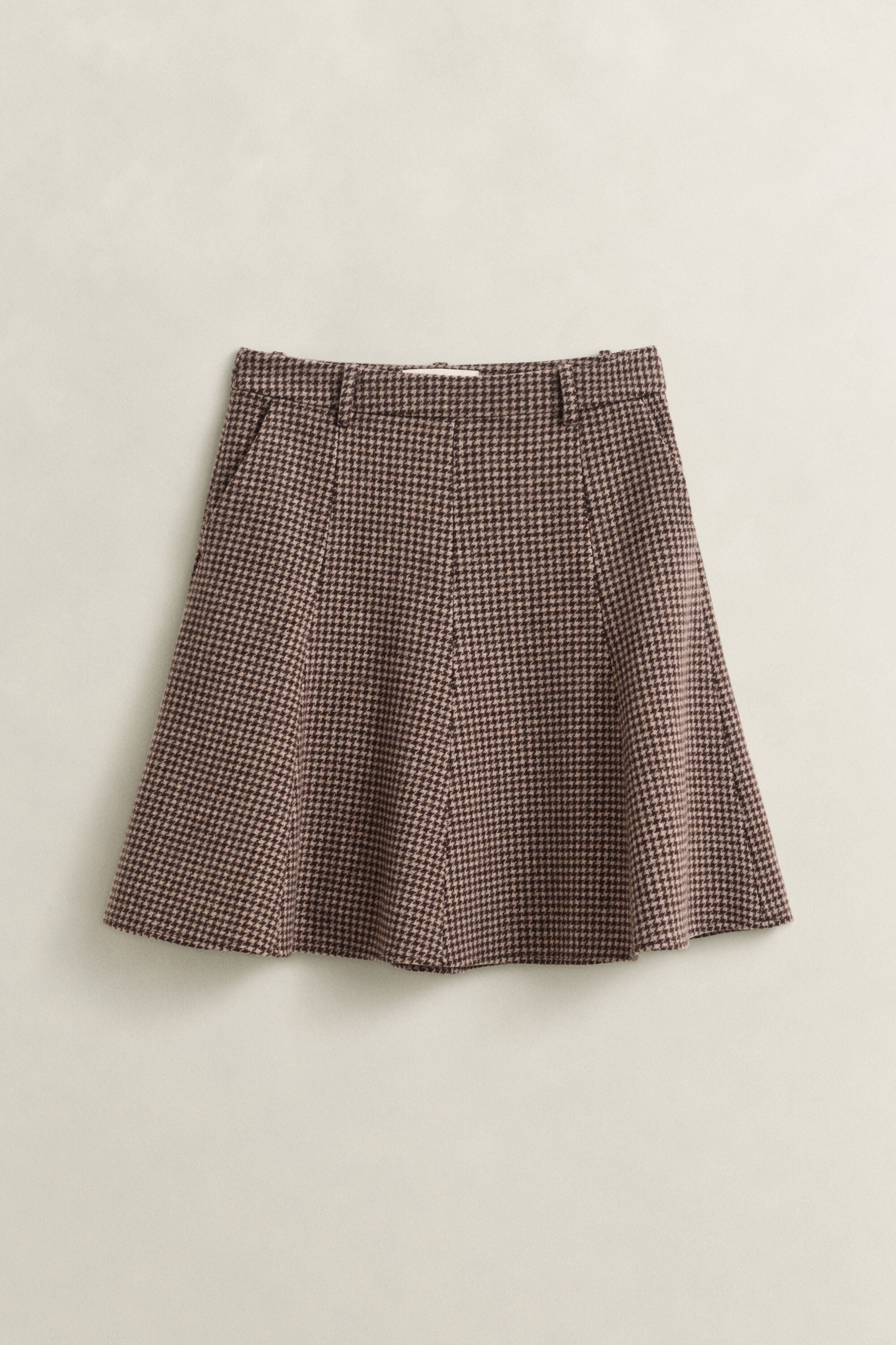 Saia evasé com padrão Houndstooth
