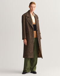 Sobretudo com padrão espinha de peixe