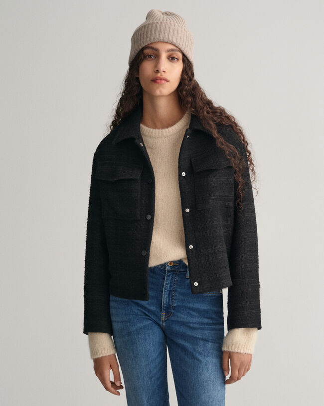 Casaco tipo blazer em tweed