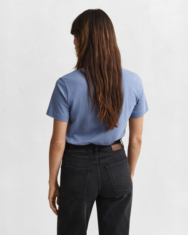 T-shirt com decote em V Shield