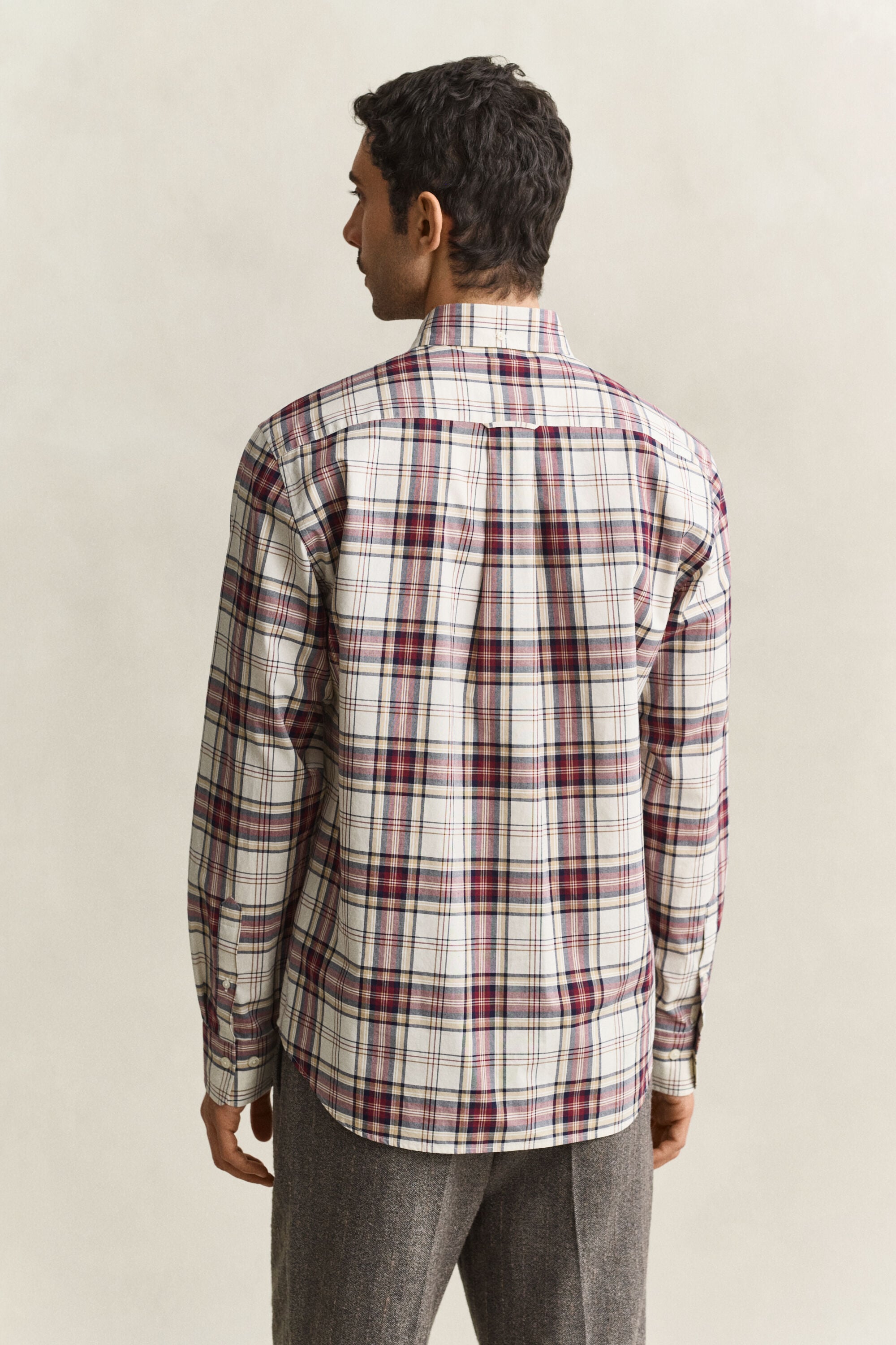 Camisa de popelina com padrão de xadrez