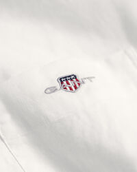 Camisa de manga curta em linho e algod&atilde;o corte normal