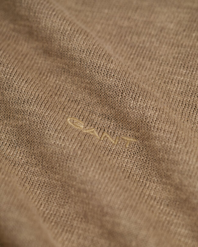 T-shirt de malha em linho e algod&atilde;o