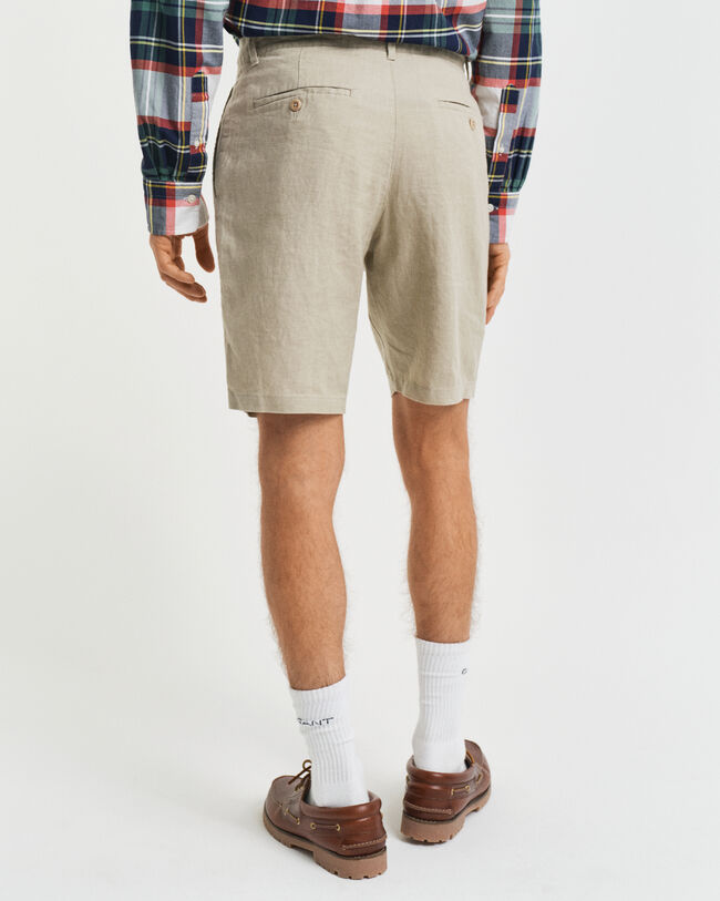 Calções com cordão de linho relaxed fit