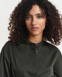 Vestido de manga comprida em algodão acetinado