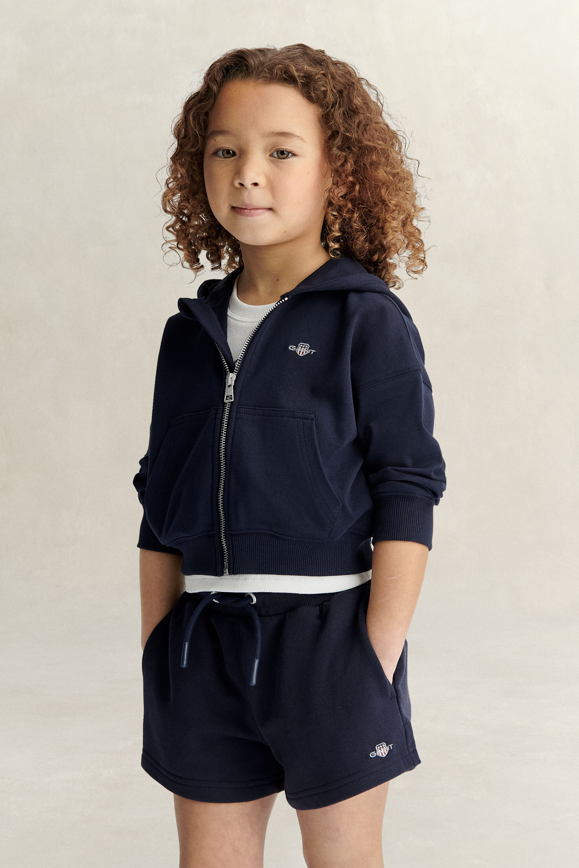Sweatshirt com capuz e fecho curta Shield Girls
