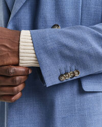 Casaco de fato em lã mouliné regular fit