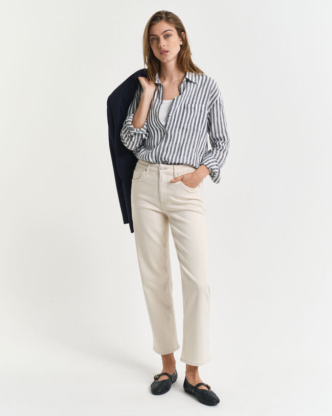 Calças de ganga em cru perna Straight