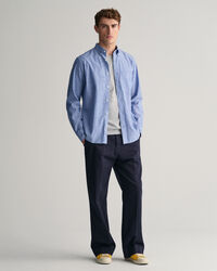 Camisa de linho e algodão regular fit