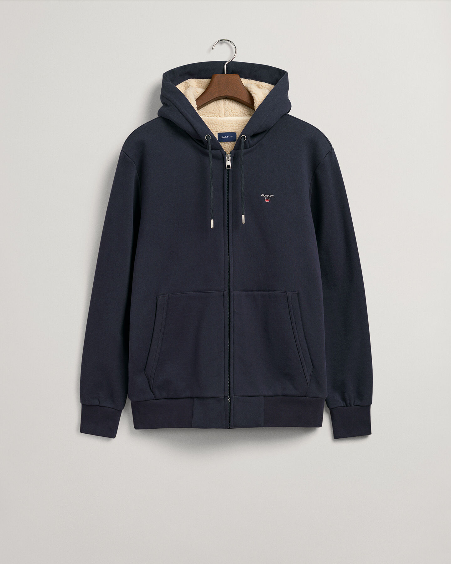 Polar com capuz e fecho de correr Sherpa