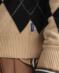 Camisola com decote em V Argyle