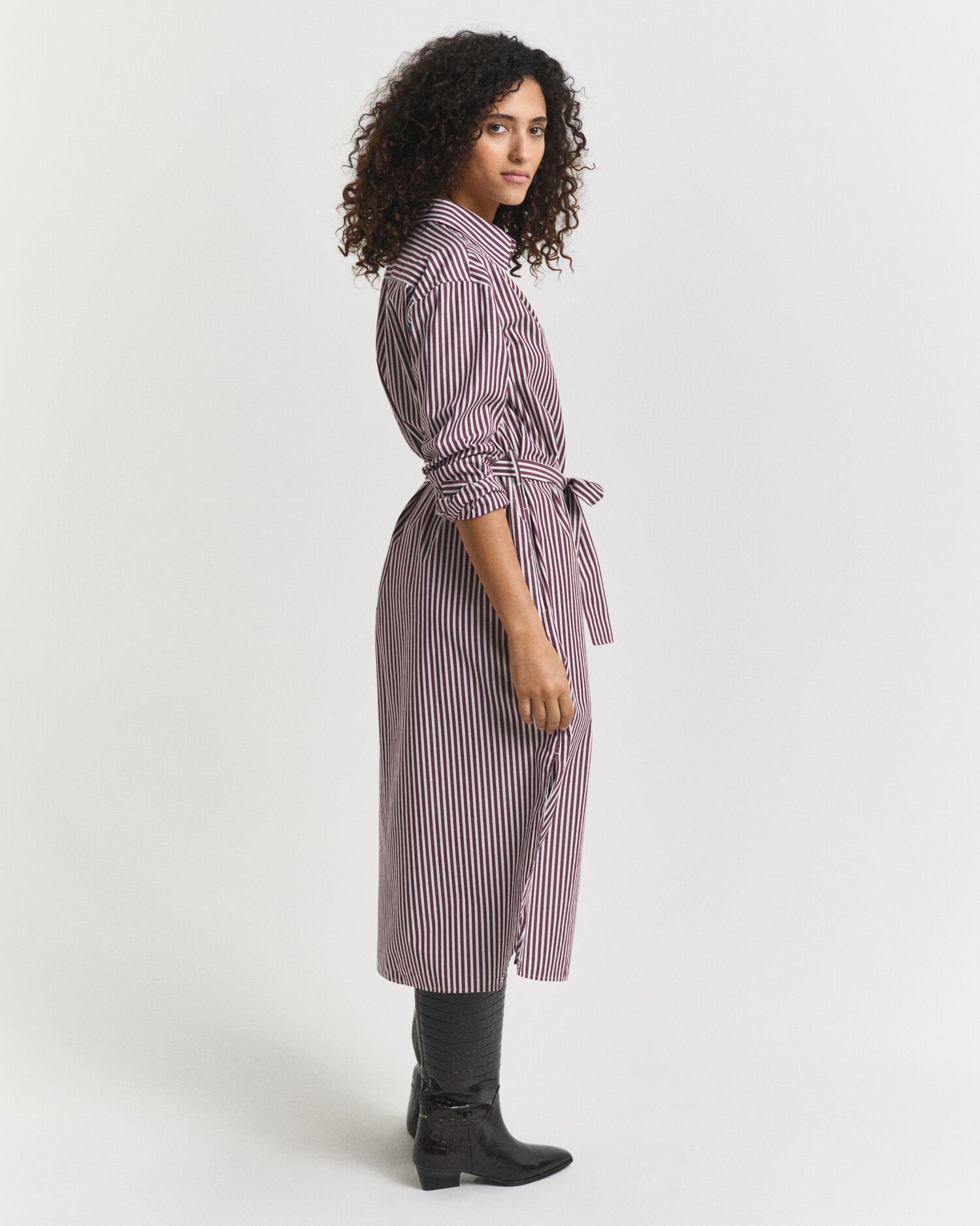 Vestido-camisa em popelina com cinto Classic