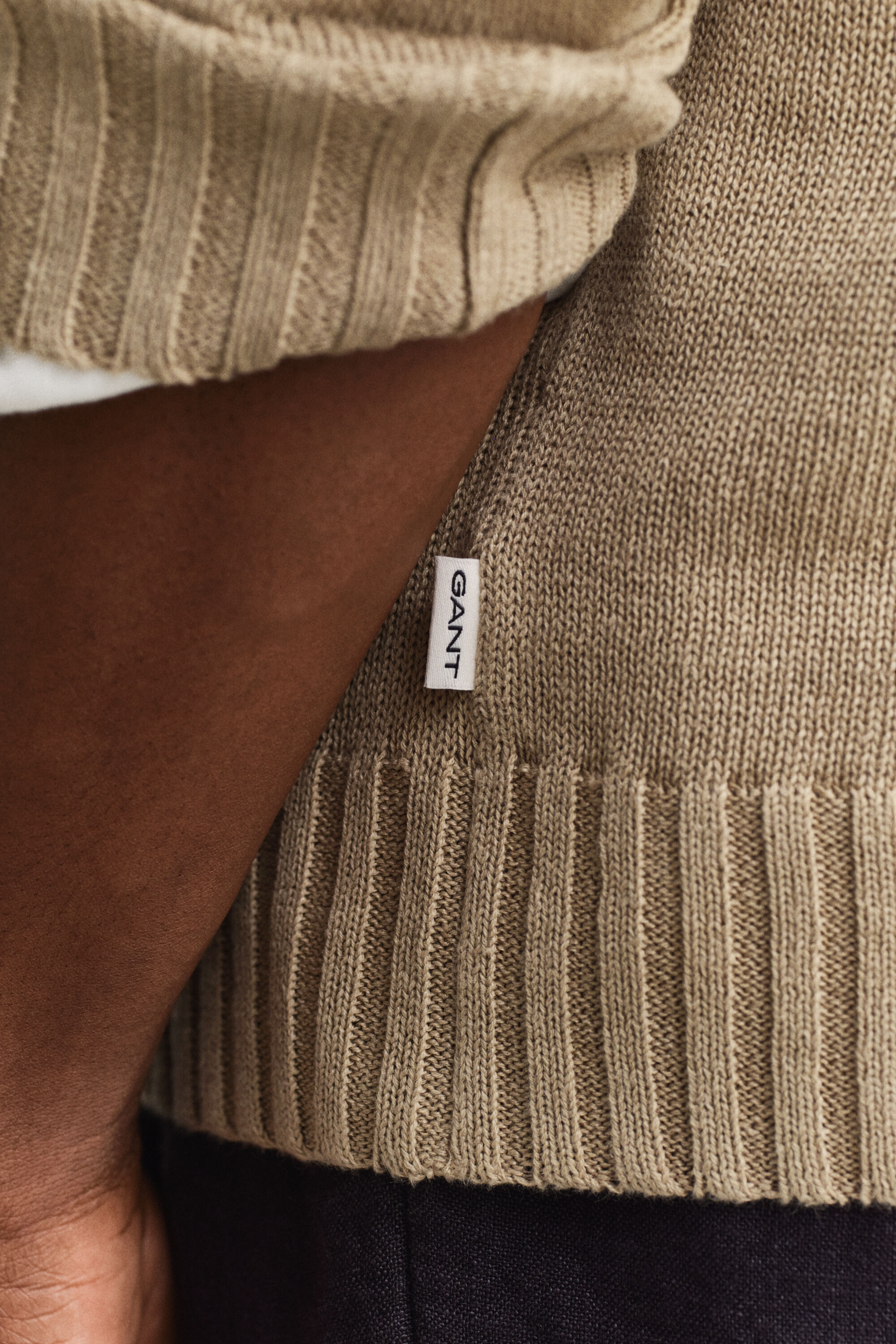 Camisola de malha em mistura de linho