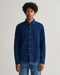 Camisa Oxford &iacute;ndigo corte normal
