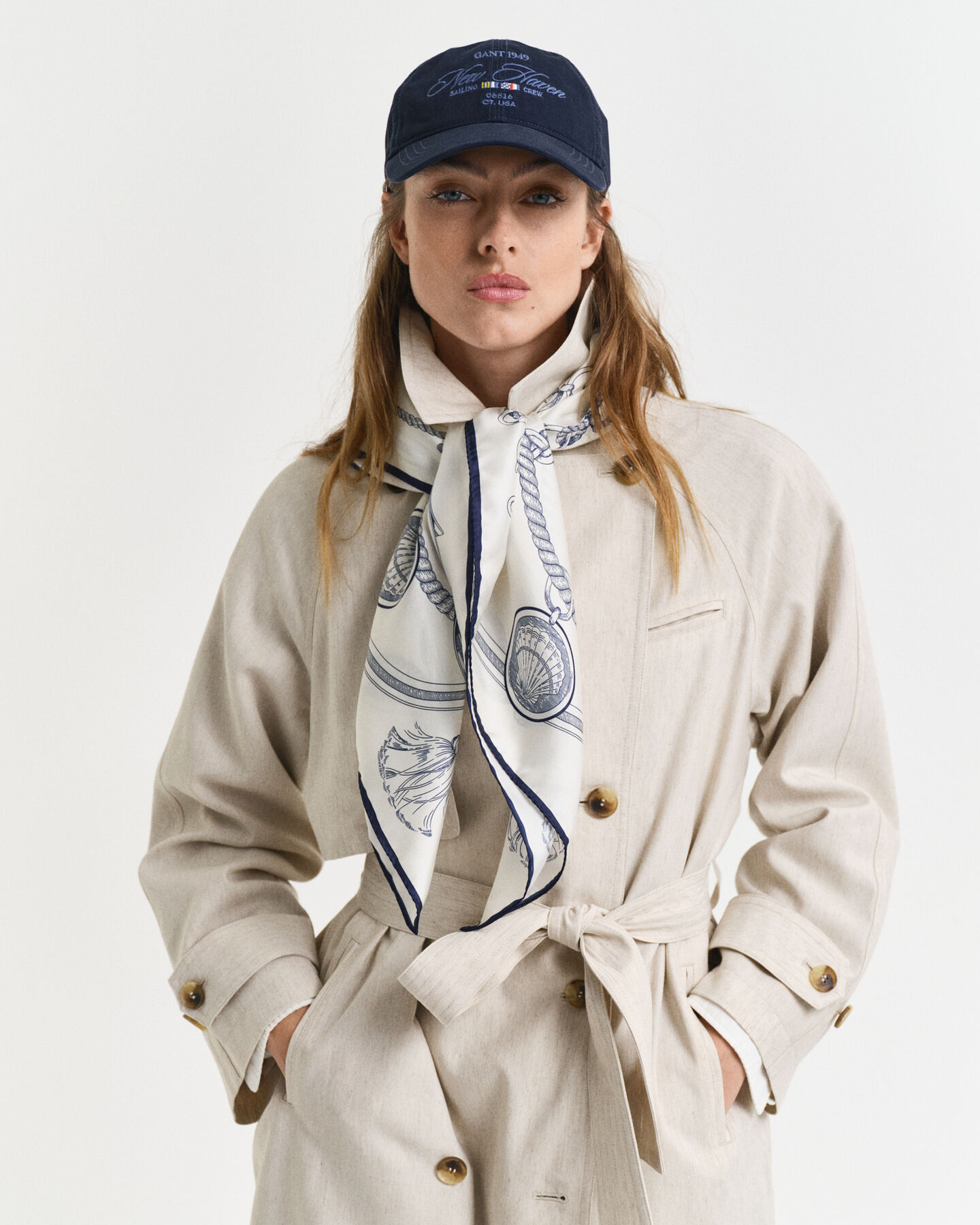 Lenço em seda Sailing Print