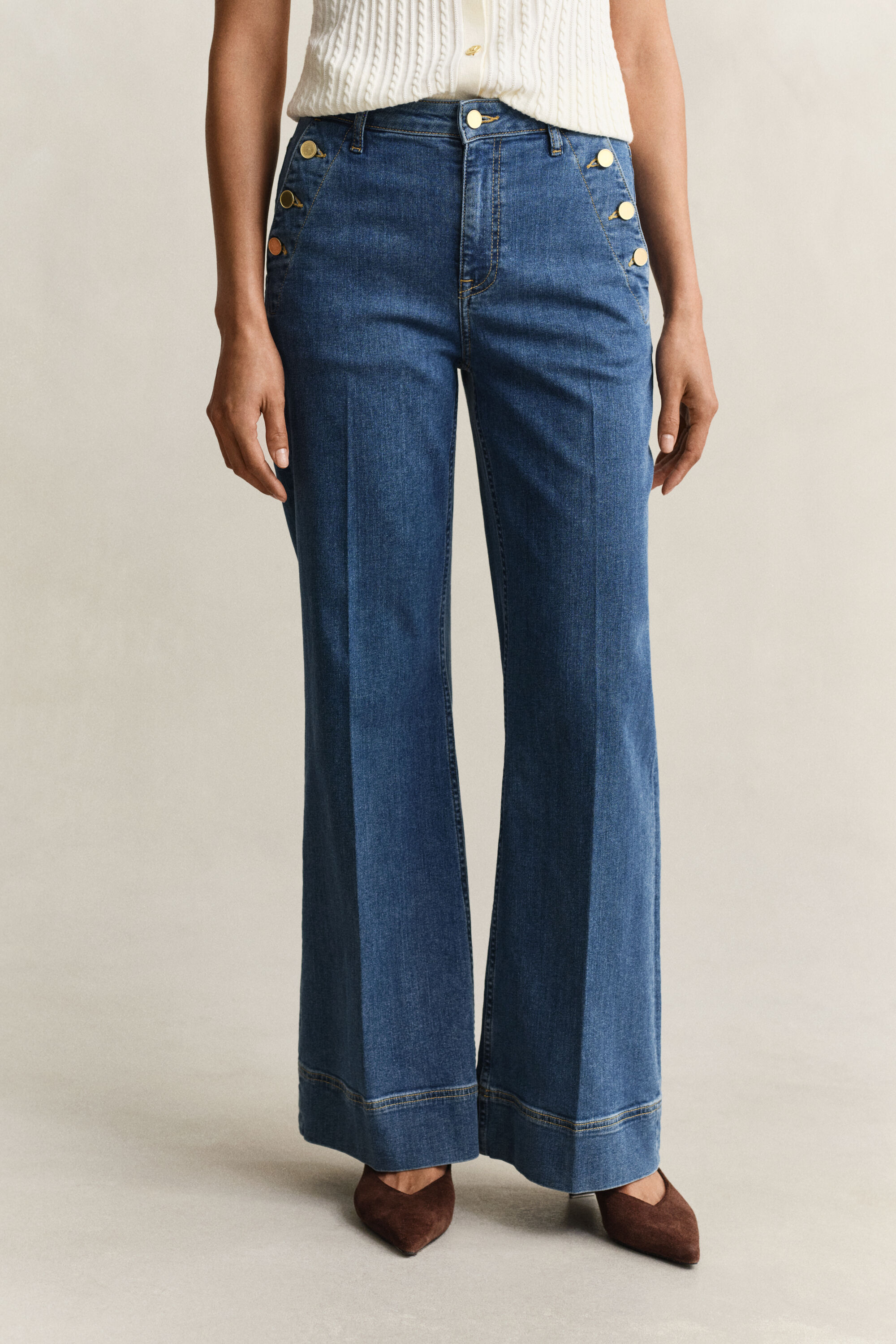 Calças de ganga evasê Nautical