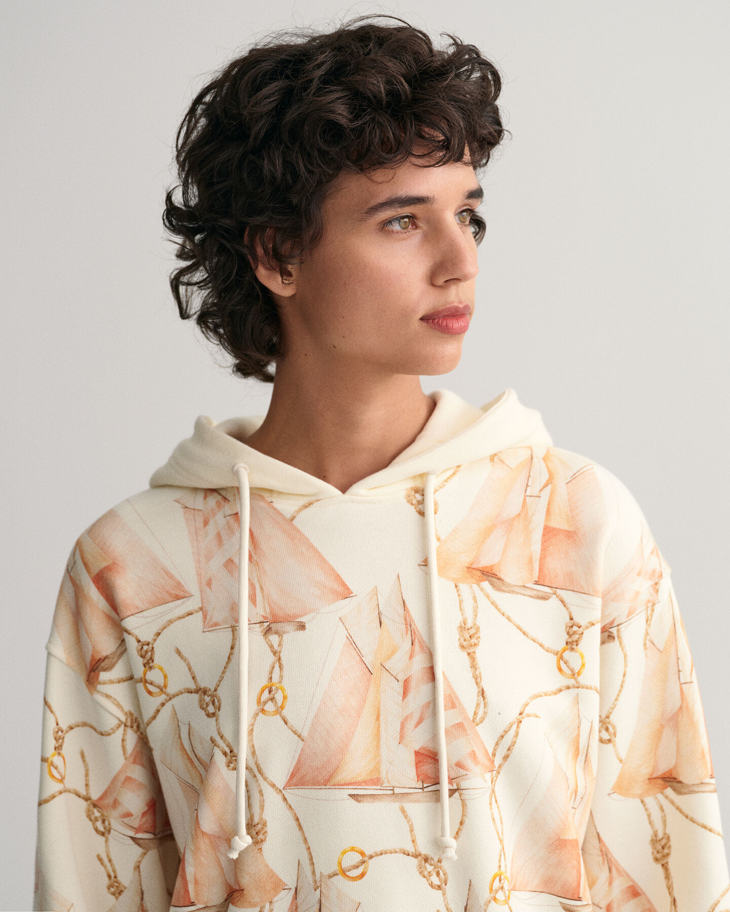 Sweatshirt com capuz e estampado Sailing