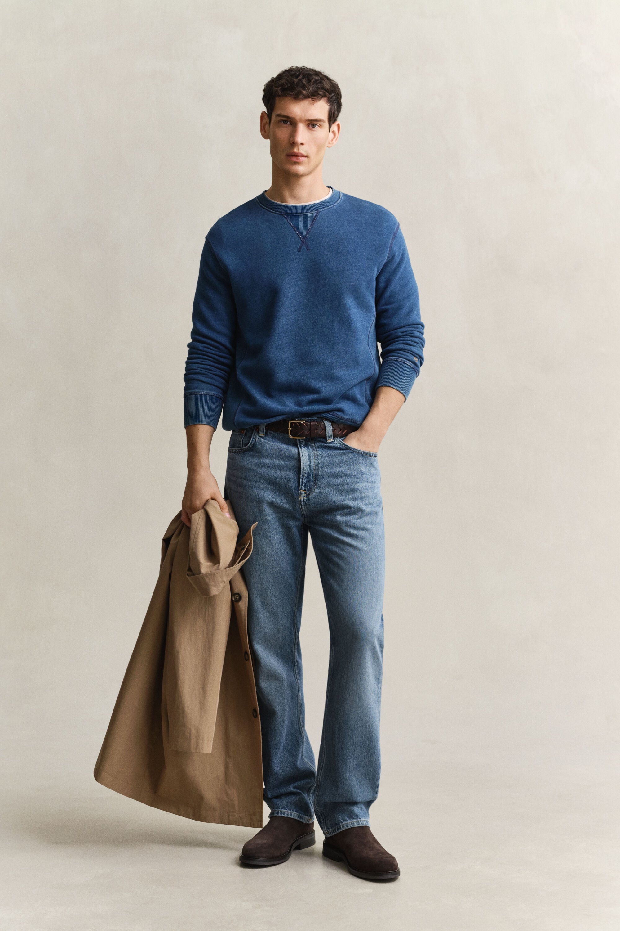Sweatshirt com decote redondo Indigo