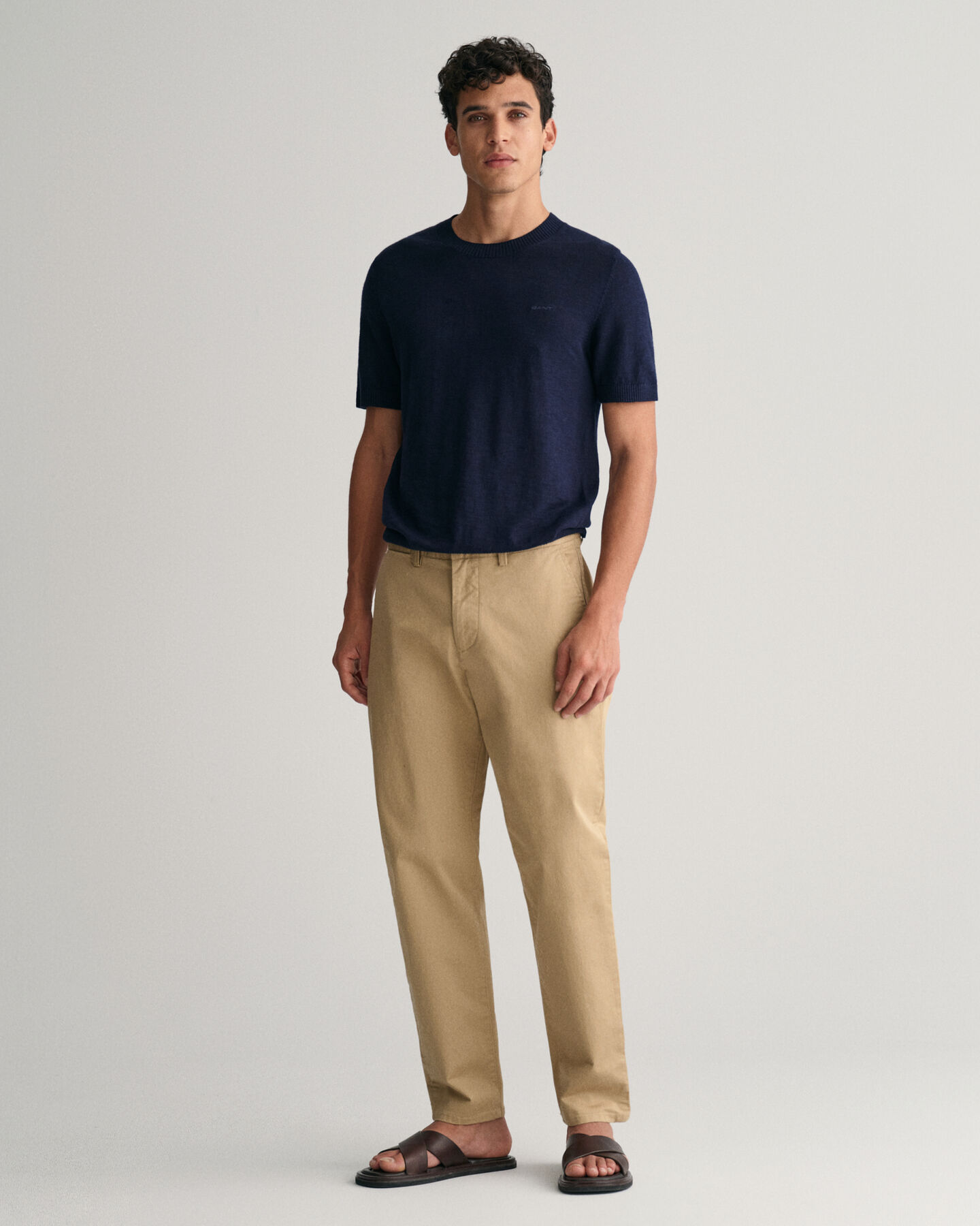 T-shirt de malha em linho e algod&atilde;o