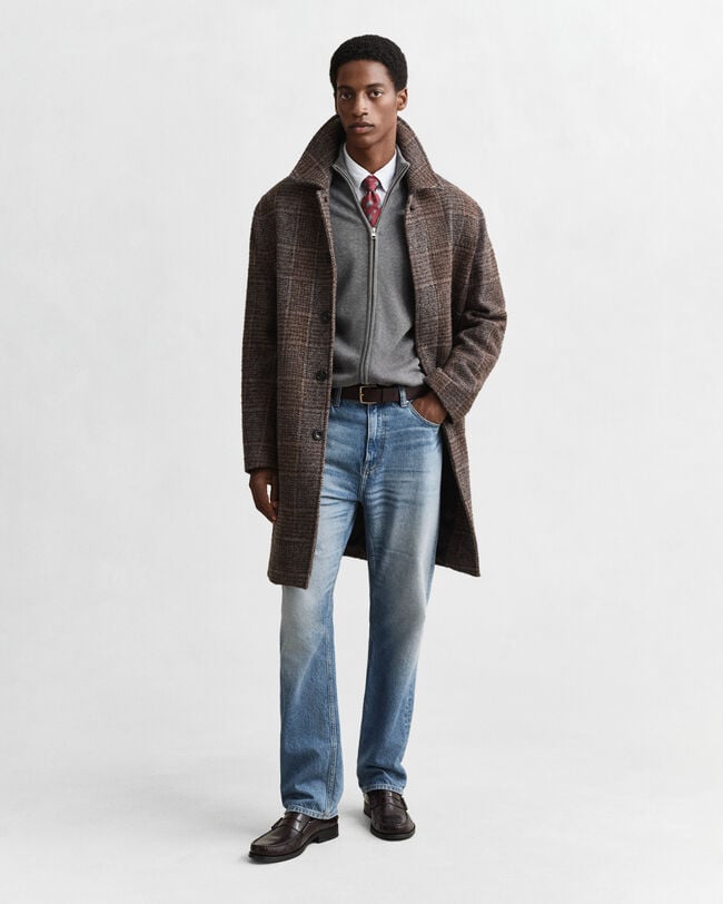 Casaco de malha com fecho de correr Casual Cotton