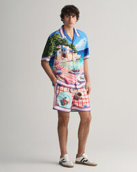 Camisa em seda Scenery Print relaxed fit