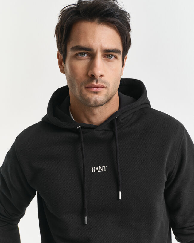 Sweatshirt com capuz e grafismo pequeno