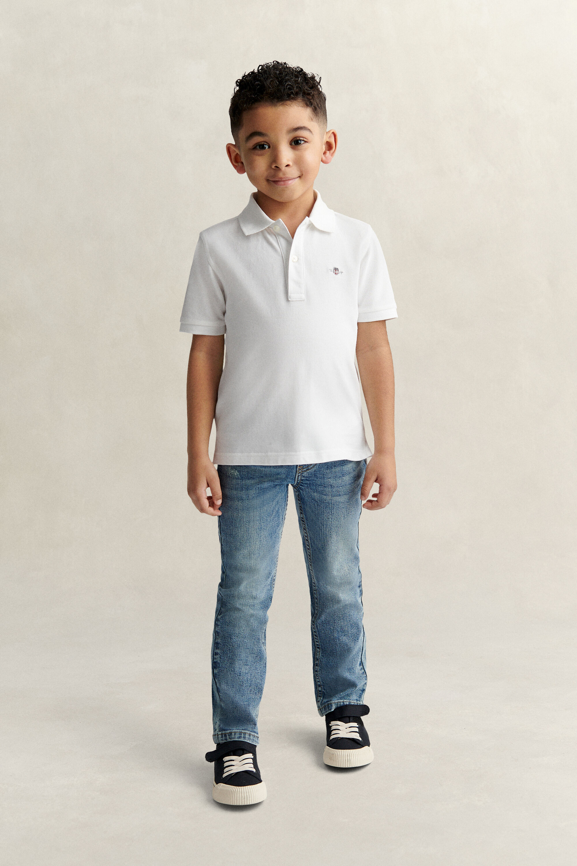 Polo em algodão piqué Shield Kids