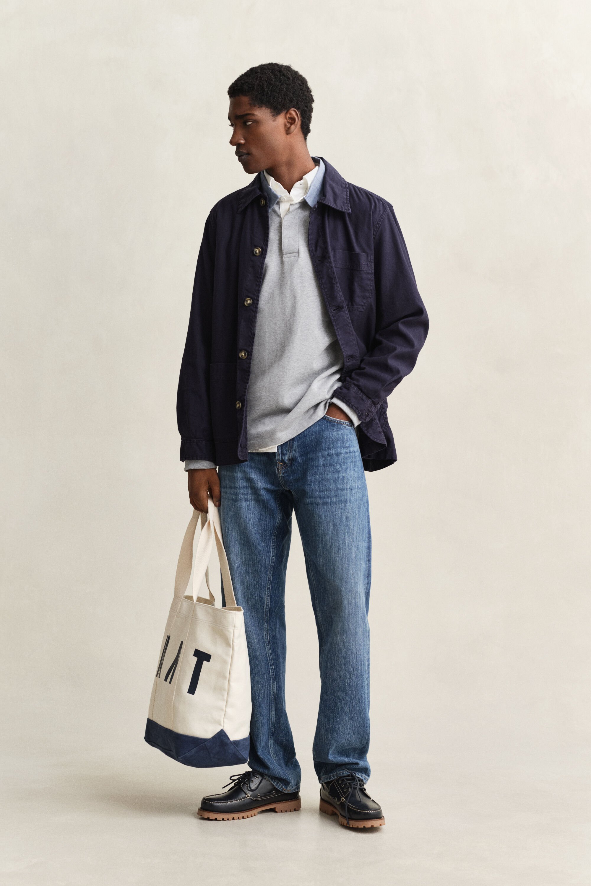 Heavy Rugger com colarinho em chambray