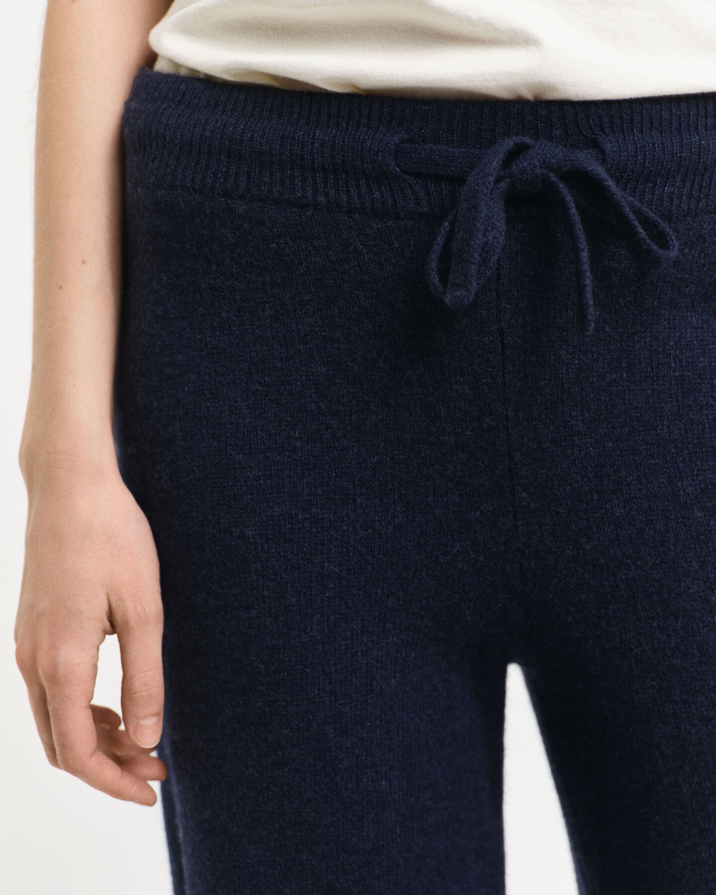 Calças em malha de lã