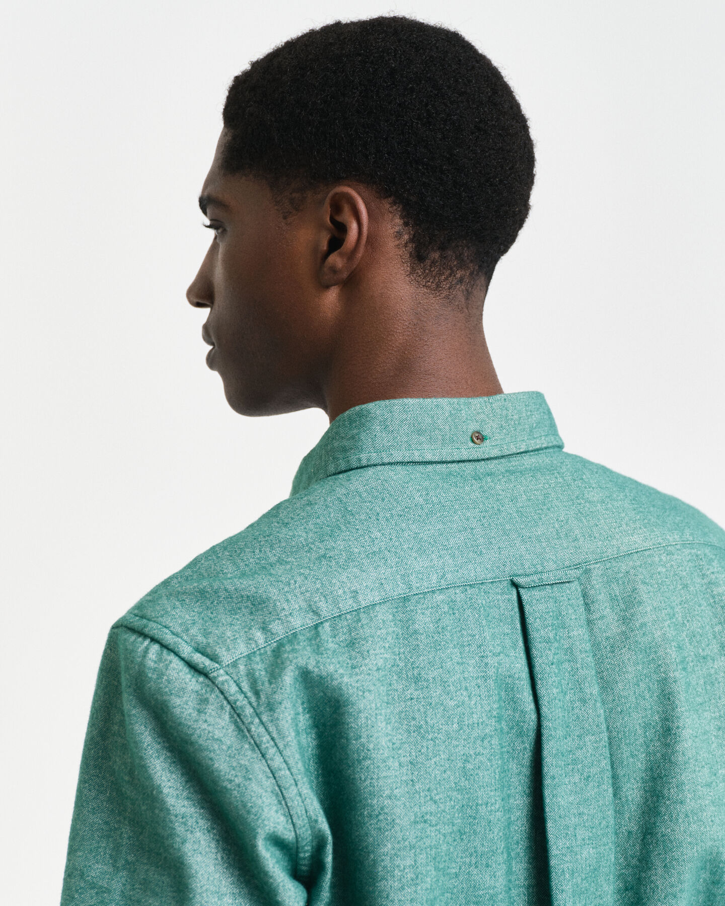 Camisa de flanela com padr&atilde;o espinha de peixe regular fit