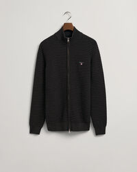 Sweatshirt com fecho de correr em algodão Texture