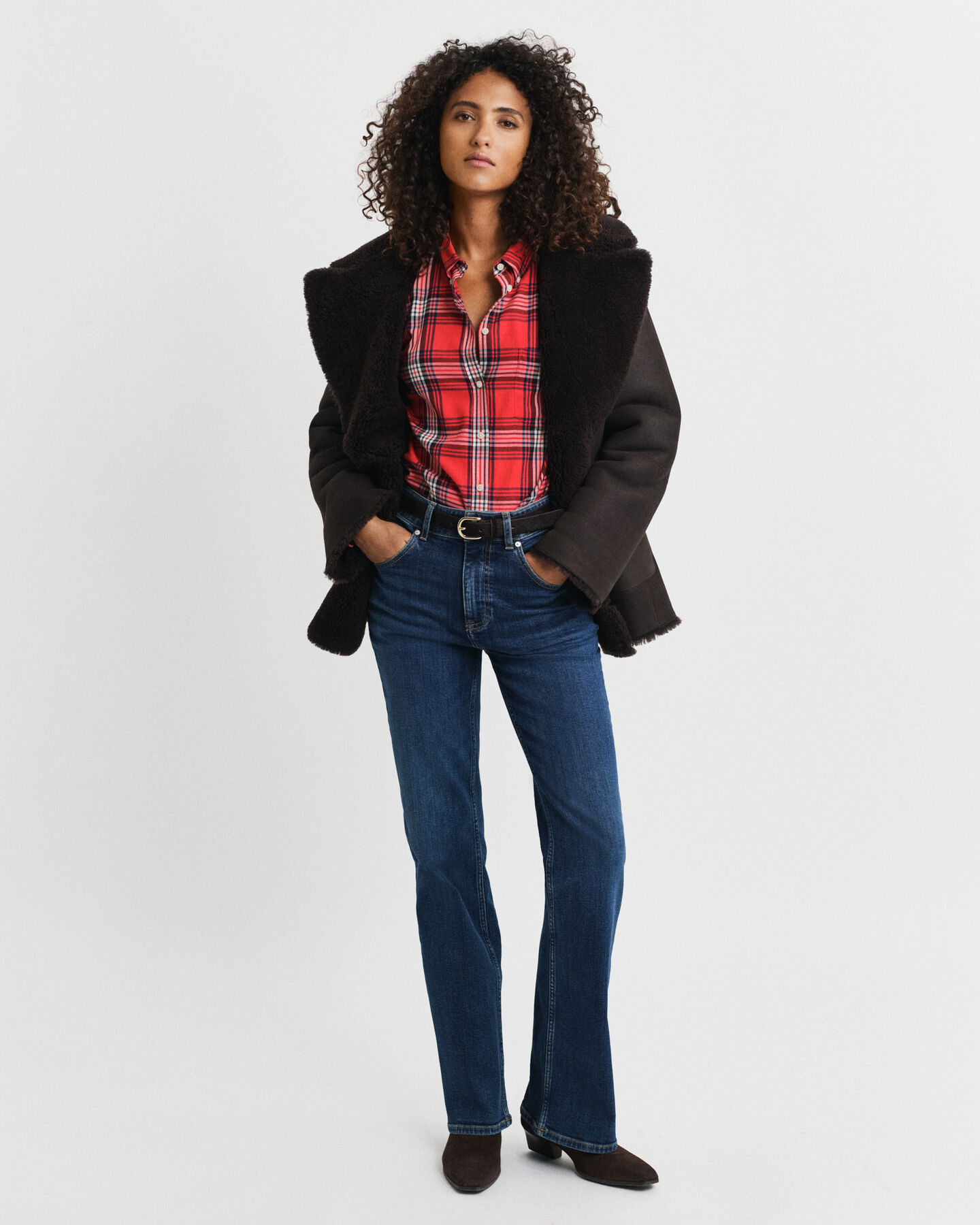 Camisa de flanela com padrão de xadrez relaxed fit